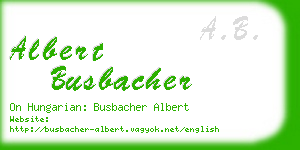 albert busbacher business card